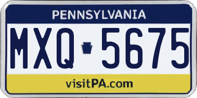 PA license plate MXQ5675