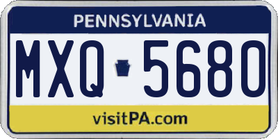 PA license plate MXQ5680