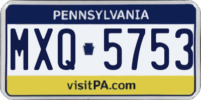 PA license plate MXQ5753