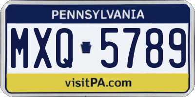 PA license plate MXQ5789