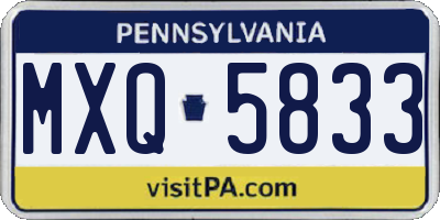 PA license plate MXQ5833