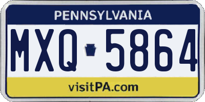 PA license plate MXQ5864