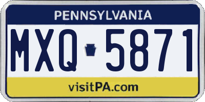 PA license plate MXQ5871