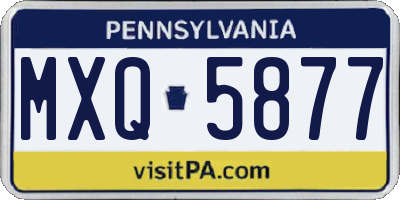 PA license plate MXQ5877
