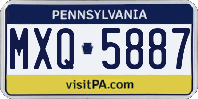 PA license plate MXQ5887
