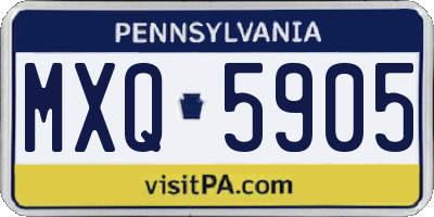 PA license plate MXQ5905