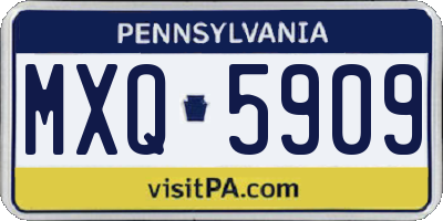 PA license plate MXQ5909