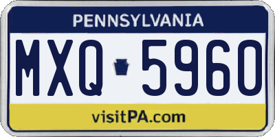 PA license plate MXQ5960