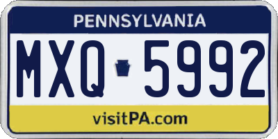 PA license plate MXQ5992
