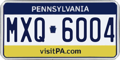 PA license plate MXQ6004