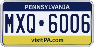 PA license plate MXQ6006