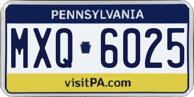 PA license plate MXQ6025