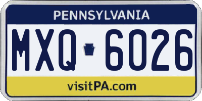 PA license plate MXQ6026