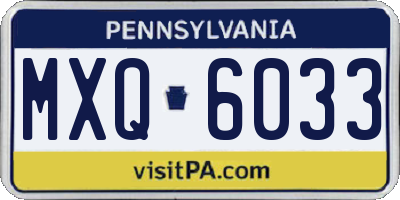 PA license plate MXQ6033