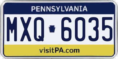 PA license plate MXQ6035