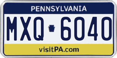 PA license plate MXQ6040