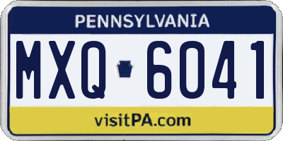 PA license plate MXQ6041