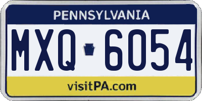 PA license plate MXQ6054