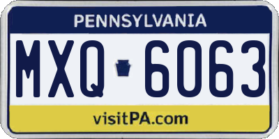 PA license plate MXQ6063