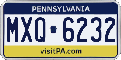 PA license plate MXQ6232