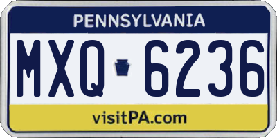 PA license plate MXQ6236