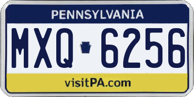 PA license plate MXQ6256