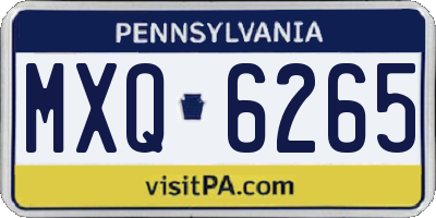 PA license plate MXQ6265