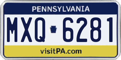 PA license plate MXQ6281