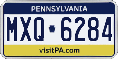 PA license plate MXQ6284