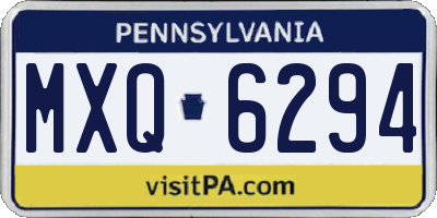 PA license plate MXQ6294