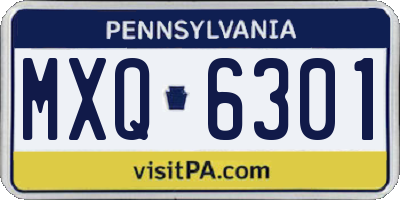 PA license plate MXQ6301