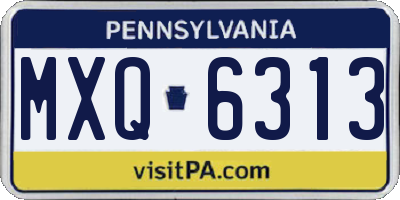 PA license plate MXQ6313