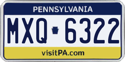 PA license plate MXQ6322