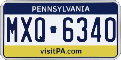 PA license plate MXQ6340