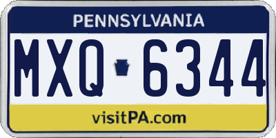 PA license plate MXQ6344