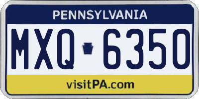 PA license plate MXQ6350