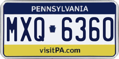 PA license plate MXQ6360
