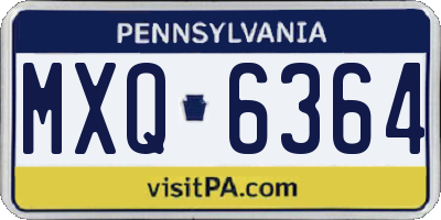 PA license plate MXQ6364