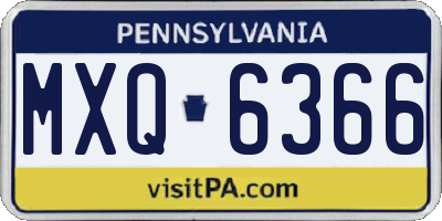 PA license plate MXQ6366