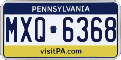PA license plate MXQ6368