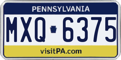 PA license plate MXQ6375