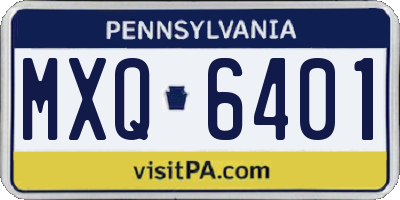 PA license plate MXQ6401