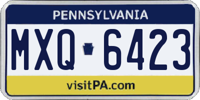 PA license plate MXQ6423