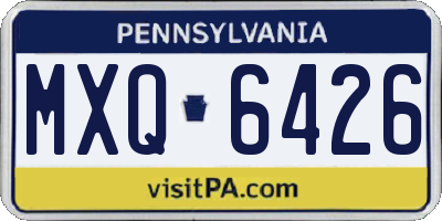 PA license plate MXQ6426