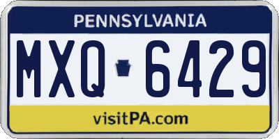 PA license plate MXQ6429