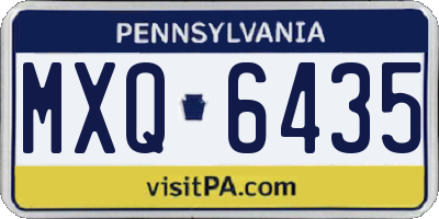 PA license plate MXQ6435