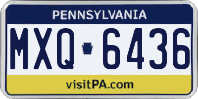 PA license plate MXQ6436