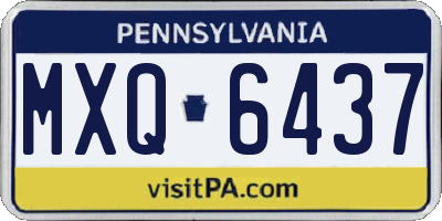 PA license plate MXQ6437