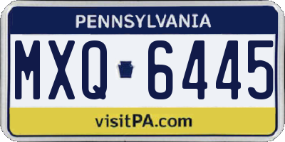 PA license plate MXQ6445