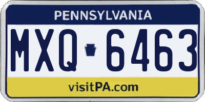 PA license plate MXQ6463